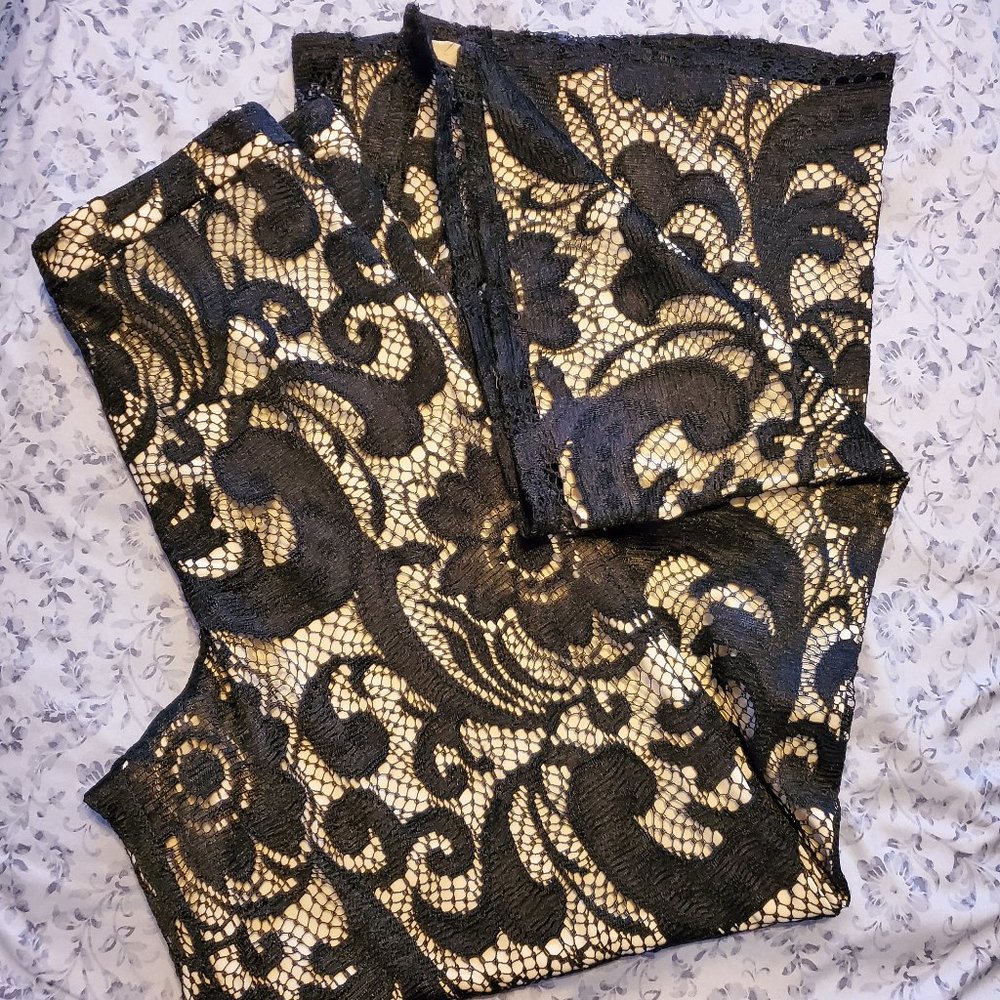 Alice + Olivia Wide Leg Lace Pants Sz10